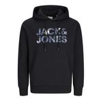 JACK & JONES JJEBRYAN CORP LOGO SWEAT HOOD NOOS Erkek Kapüşonlu Sweatshirt, Black, S