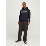 Jack & Jones JJECALEB VARSITY SWEAT HO Siyah Erkek Sweatshirt - M