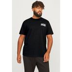 Jack & Jones Jjecorp Logo Erkek Büyük Beden T-Shirt 12158505 Kısa Kol Düz Siyah Örme Malzeme - 5XL