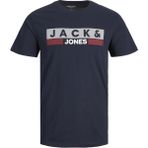 Jack & Jones Jjecorp Logo Erkek Tişört 12158505 Kısa Kol Günlük Stil Lacivert Renk Büyük Beden - 8XL