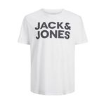 Jack & Jones Jjecorp Logo Tee Ss O-Neck Noos PLS White Print Large Print Black Erkek T-shirt