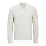 JACK & JONES JJEGEORGE KNIT POLO LS SN Erkek Triko/Kazak Cloud Dancer XXL