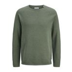 JACK & JONES JJEHILL erkek örgü kazak yuvarlak yaka basic uzun kollu süveter pamuk tişört, Laurel Wreath., M