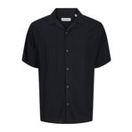 JACK & JONES JJEJEFF SOLID RESORT SHIRT S/S SN Erkek Gömlek, Black, XL