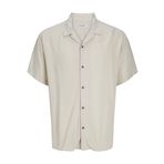 JACK & JONES JJEJEFF SOLID RESORT SHIRT S/S SN Erkek Gömlek, Moonbeam, L