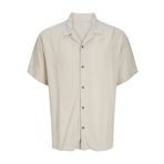 JACK & JONES JJEJEFF SOLID RESORT SHIRT S/S SN Erkek Gömlek, Moonbeam, XL