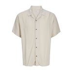 JACK & JONES JJEJEFF SOLID RESORT SHIRT S/S SN Erkek Gömlek, Moonbeam, XXL