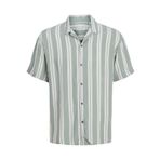 JACK & JONES JJEJEFF STRIPE RESORT SHIRT SS SN Erkek Gömlek, Iceberg Green, L