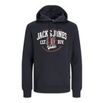 JACK & JONES JJELOGO SWEAT HOOD 2 COL 24/25 NOOS Erkek Sweatshirt, Dark Navy, S