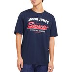JACK & JONES JJELOGO TEE SS O-NECK 2 COL SS25 SN Erkek Tişört, Sky Captain, L