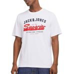 JACK & JONES JJELOGO TEE SS O-NECK 2 COL SS25 SN Erkek Tişört, White, S