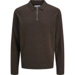 Jack & Jones Jjemıl Triko Yarım Fermuarlı Kazak 12268210 - Kahverengi - 2XL