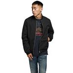 Jack & Jones Jjerush Bomber Ceket, M, 12165203, Black, Erkek