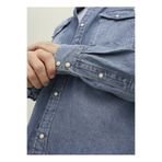 Jack & Jones JJESHERIDAN SHIRT L/S NOOS Mavi Erkek Normal Kareli Denim Gömlek