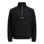 JACK & JONES JJESOHO HALF ZIP FLEECE SN Erkek Sweatshirt Black XL
