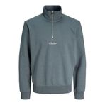 Jack & Jones JJESOHO HN NOOS Sweat | Fermuarlı Yarım Yaka Erkek Sweatshirt gri