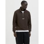 Jack & Jones Jjesoho Hn Noos Sweat | Fermuarlı Yarım Yaka Erkek Sweatshirt - Kahverengi - 2XL