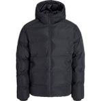 Jack & Jones Jjesoho Puffer Hood Sn Pls Siyah Erkek Büyük Beden Şişme Mont Dik Yaka Regular Fit 12284655-02 - 7XL