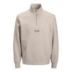 Jack & Jones Jjesoho Sweat Quarter Zip Hn Noos Sweat, 2XL, 12278793, Moonbeam, erkek