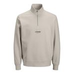 Jack & Jones Jjesoho Sweat Quarter Zip Hn Noos Sweat, M, 12278793, Moonbeam, erkek
