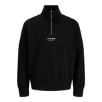 Jack & Jones Jjesoho Sweat Quarter Zip Hn Noos Sweat, XL, 12278793, Black, erkek