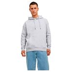 Jack & Jones Jjestar Light Grey Melange Basic Sweat Hood Noos Erkek Sweatshirt
