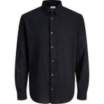 Jack & Jones Jjesummer Linen Blend Erkek Keten Karışımlı Uzun Kollu Gömlek Yazlık - Siyah - 2XL