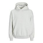 JACK & JONES JJEURBAN EDGE SWEAT HOOD NOOS Erkek Sweatshirt, White Melange, L