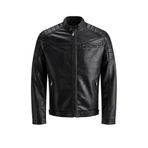 Jack & Jones Jjewarner Jacket Noos Siyah Erkek Deri Ceket Eskitme Taşlanmış