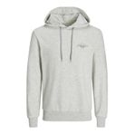 JACK & JONES JJFERRIS SWEAT HOOD Erkek Sweatshirt, White Melange, S