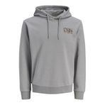 Jack & Jones JJGEPLAS Kapüşonlu Sweatshirt, 2XL, 12279119, gri, erkek