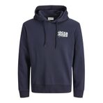 JACK & JONES JJGEPLAS SWEAT HOOD LN Erkek Sweatshirt Sky Captain Print:Small print S