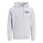 JACK & JONES JJGEPLAS SWEAT HOOD LN Erkek Sweatshirt White Melange Print:Small print XL