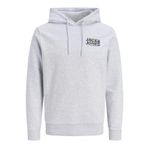 JACK & JONES JJGEPLAS SWEAT HOOD LN Erkek Sweatshirt White Melange Print:Small print XXL