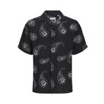 JACK & JONES, JJJEFF ABSTRACT PRINT RESORT SHIRT SS, Gömlek, Erkek, Siyah, S