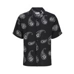 JACK & JONES, JJJEFF ABSTRACT PRINT RESORT SHIRT SS, Gömlek, Erkek, Siyah, XXL