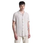 JACK & JONES, JJJEFF RESORT STRIPE SHIRT SS RELAXED, Gömlek, Erkek, Koyu Bej, S