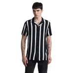 JACK & JONES, JJJEFF RESORT STRIPE SHIRT SS RELAXED, Gömlek, Erkek, Siyah, L