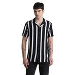 JACK & JONES, JJJEFF RESORT STRIPE SHIRT SS RELAXED, Gömlek, Erkek, Siyah, S