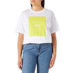 Jack & Jones Jjxx Jxamber Rlx Ss Every Square Tee Jrs Noos Bright White Print Limeade Square Kadın T-shirt