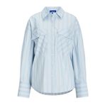 JACK & JONES JJXX JXAVA POPLIN LS O-SIZE POCK SHIRT WVN LN Kadın Gömlek, Cashmere Blue, M