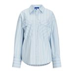 JACK & JONES JJXX JXAVA POPLIN LS O-SIZE POCK SHIRT WVN LN Kadın Gömlek, Cashmere Blue, S