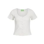 Jack & Jones Jjxx Jxlucinda Str Ss Tee JRS Blanc DE Blanc Kadın T-shirt