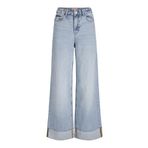 JACK & JONES JJXX JXTOKYO WIDE FOLD UP HW R6169 DNM LN Kadın Jean Pantolon, Light Blue Denim, 28/32