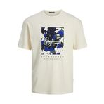 Jack & Jones Joraruba Aop Branding Tee Ss Crew Neck Krem Rengi Erkek T-shirt
