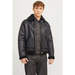 Jack & Jones Jorcole Aviator Jacket Erkek Kürklü Deri Ceket - Black - M