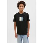 Jack & Jones Jorfrederıksberg Boxscrıp Siyah Erkek Çocuk Kısa Kol T-Shirt - 10 Yaş
