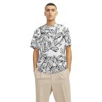 Jack & Jones Jorlafayette AOP Tee SS LN Cloud Dancer Bisiklet Yaka Erkek T-shirt