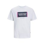 Jack & Jones Jorlafayette Box Tee Ss Parlak Beyaz Bisiklet Yaka Erkek T-shirt