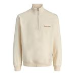 JACK & JONES JORNORREBRO EMB SWEAT HIGH NECK SN Erkek Sweatshirt Antique White S